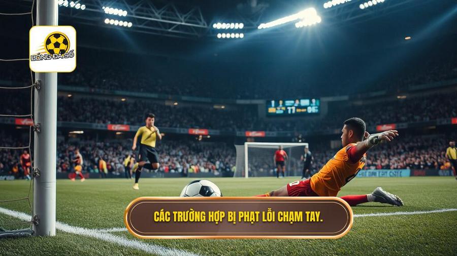 Các trường hợp bị phạt lỗi chạm tay.